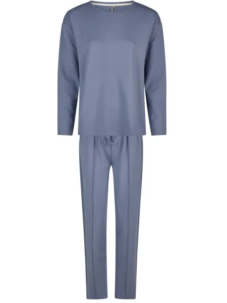 By Louise Dames huispak broek + sweater effen donker blauw, foto 2