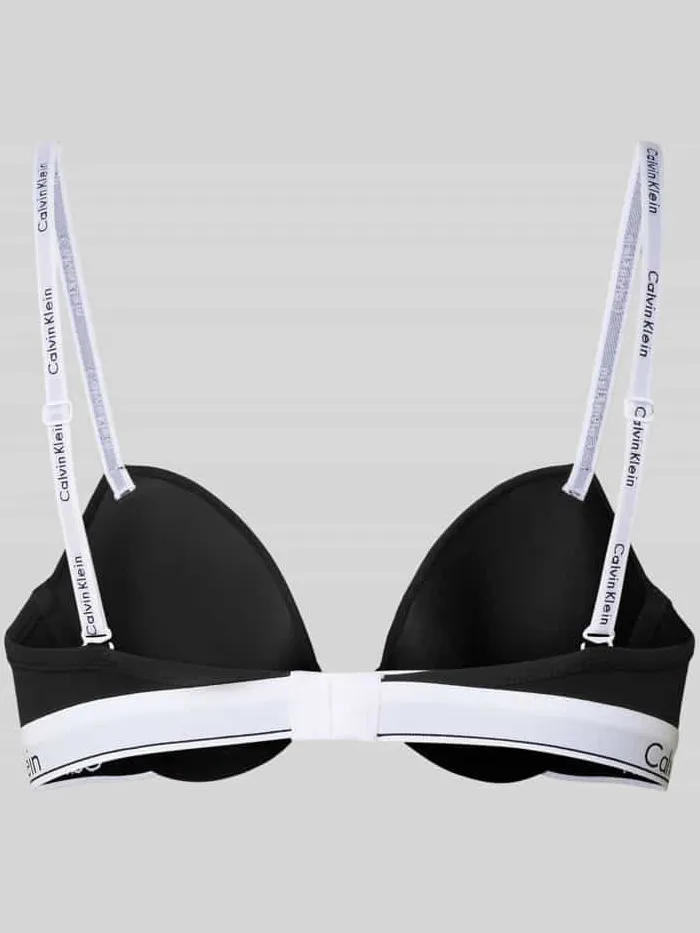 Calvin Klein Beha met spaghettibandjes met label, model 'Demi' zwart, foto 2