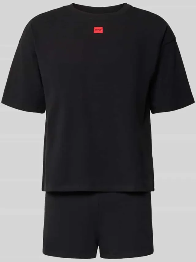 Hugo regular fit pyjama-set van katoenmix model 'NITE' Zwart