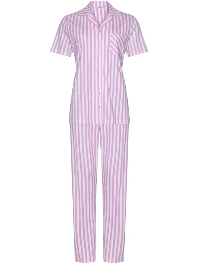 Pastunette Pyjama Pink Dream - Roze/Wit - Katoen - Doorknoop