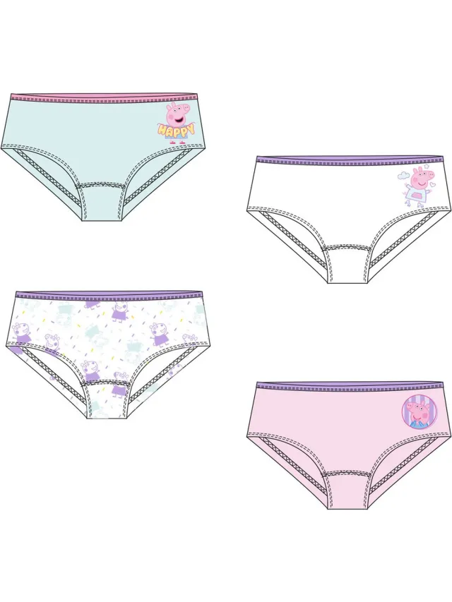 Peppa Pig onderbroekjes - set van 4 stuks - Katoen - Happy wit
