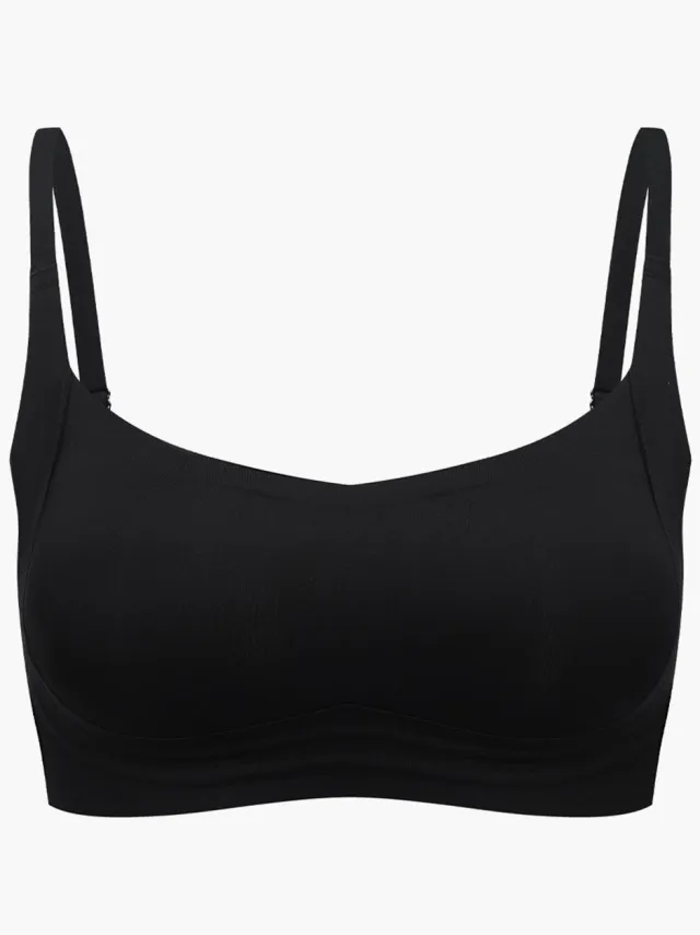 cfab Compacte comfortbeha - Zwart - S - BH Zonder Beugel Voorgevormd - Ondergoed - Naadlos