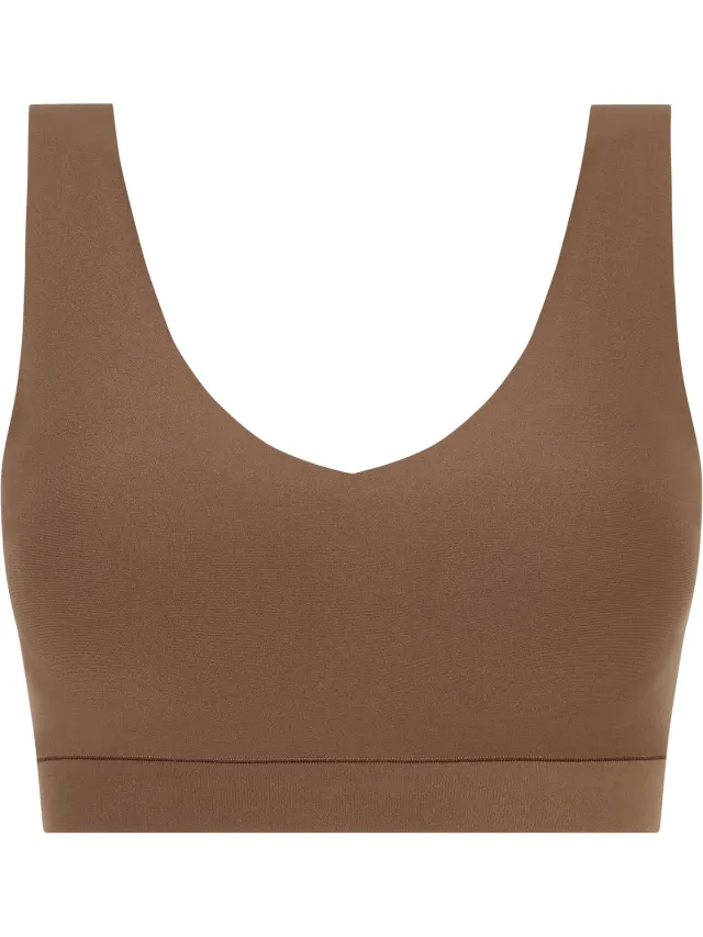 Chantelle SoftStretch - V-Neck Voorgevormde Top - naadloos - onzichtbaar - COCOA Cacao