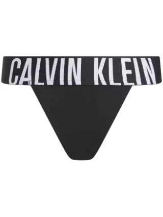 Calvin Klein Intense Power Micro high leg thong zwart Zwart,Wit