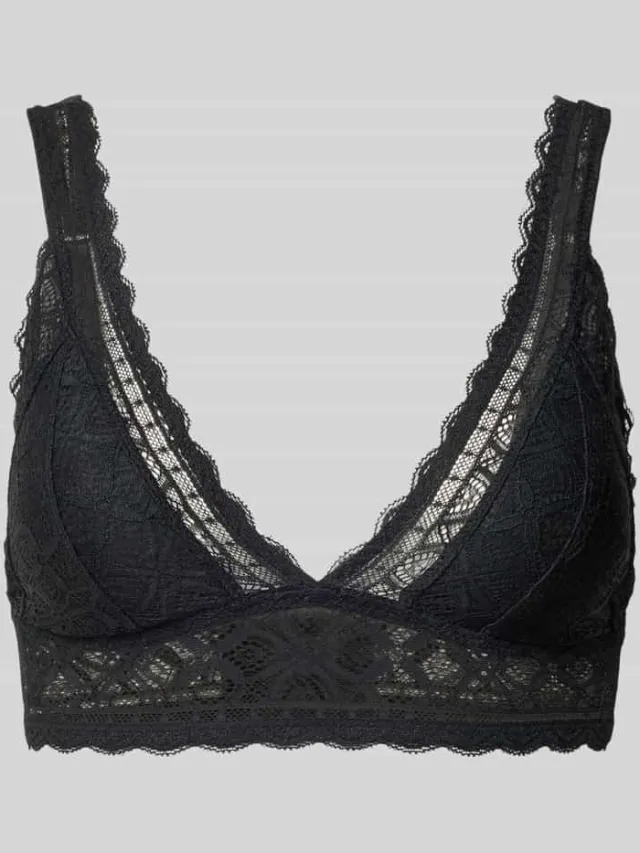 Jake*s Casual bh met details van kant Zwart