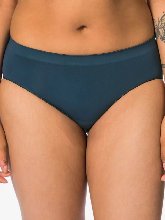HEMA Dameshipster naadloos micro met kant donkerblauw (donkerblauw)