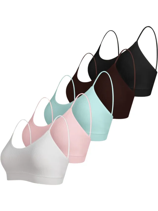 Currero BH Zonder Beugel - Strapless - Zonder Bandjes - Met Voorsluiting - Push-up Bh's - Comfort Beha - Comfortabel - Grote Sluiting - 5-Pack Zwart, Wit, Roze, Lichtblauw, Bruin
