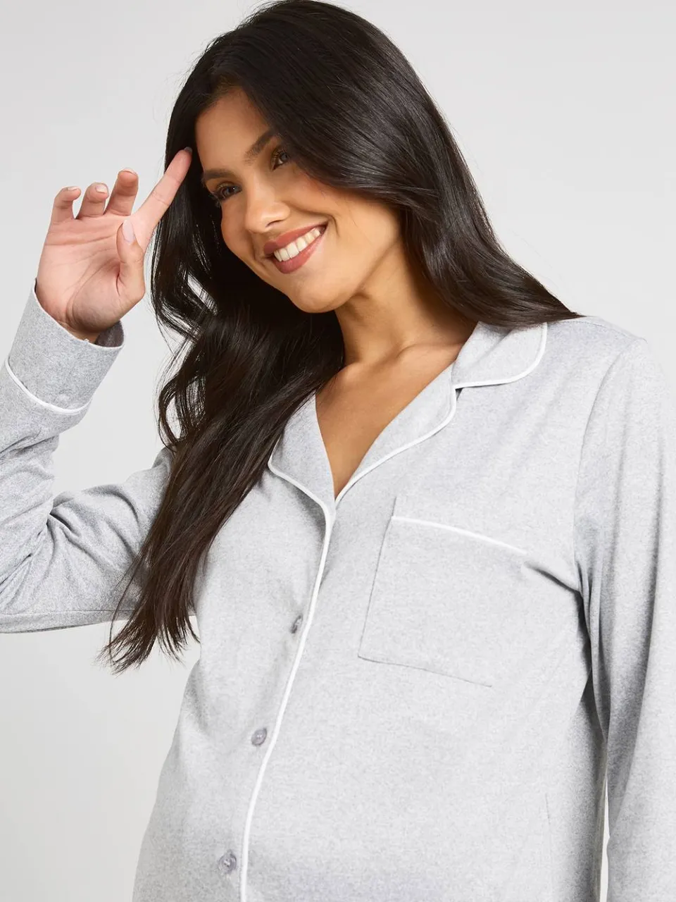 boohoo Dames Zwangerschapsnachthemd Met Biesdetail grijze mergel, foto 4