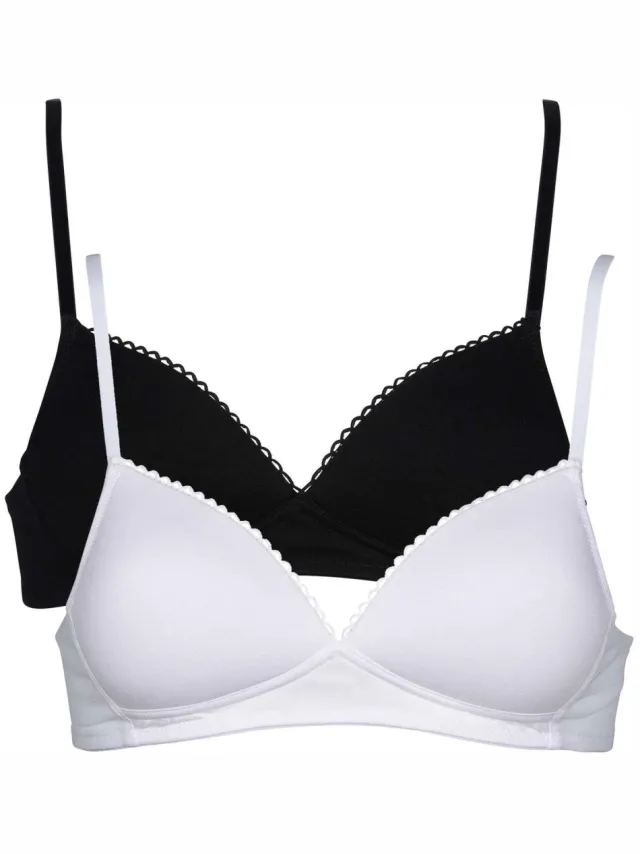 My Basic by After Eden katoenen bh zonder beugel zwart/wit