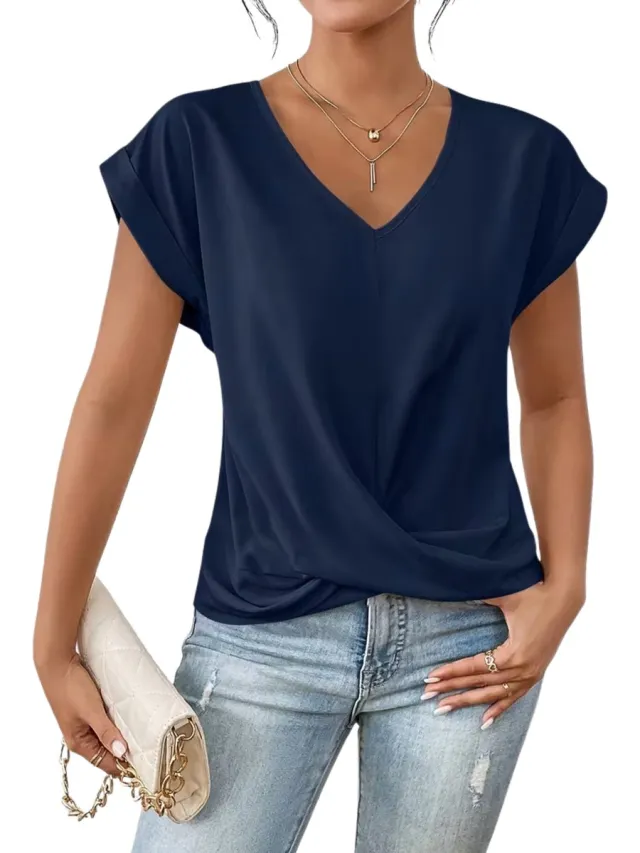 Currero Topje Dames - Top Kleding - Shirt - Blouse - Kort - Volwassen - Blauw