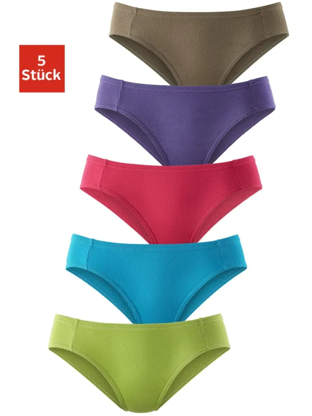 Bikinislip olijfgroen, paars, rood, turquoise en limegroen, foto 2
