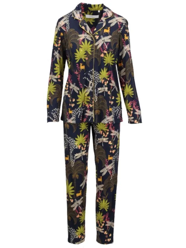 Ringella Katoenen dames pyjama nachtblauw Ringella - Blauw - Maat - 38