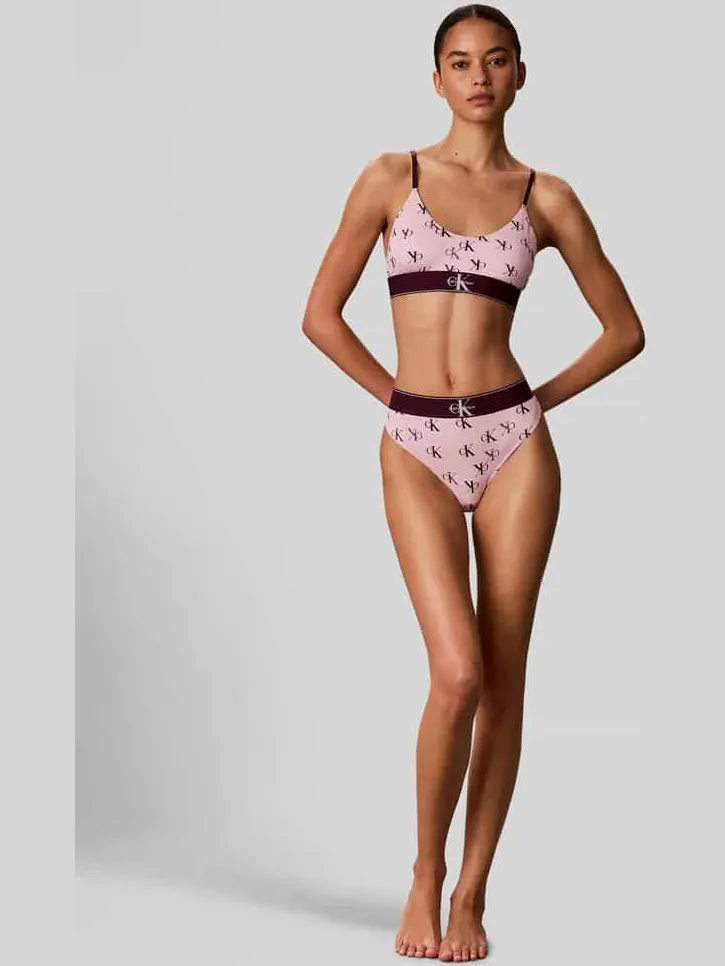 Calvin Klein String met all-over motief model 'THONG' Roze