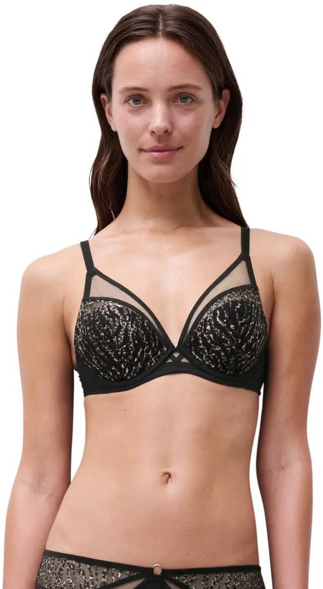 Chantelle Electra Plunge BH Fierce Leo - Zwart