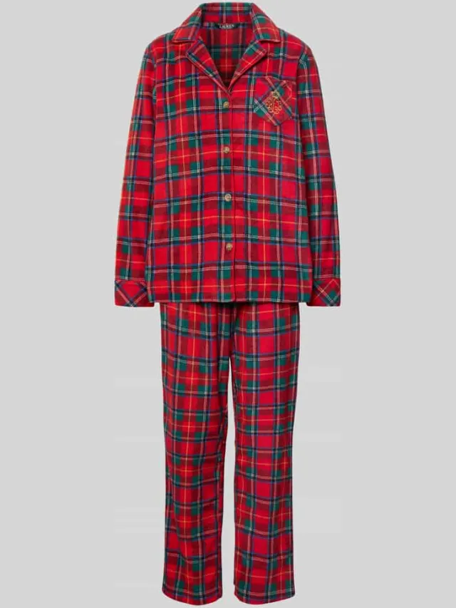 Lauren Ralph Lauren Pyjama met reverskraag Rood