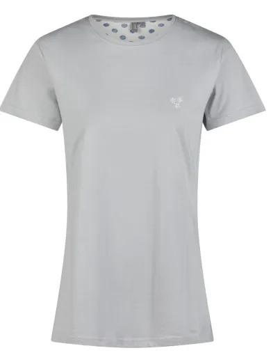 By Louise Dames korte pyjama set shortama blauw/wit gestipt, foto 2