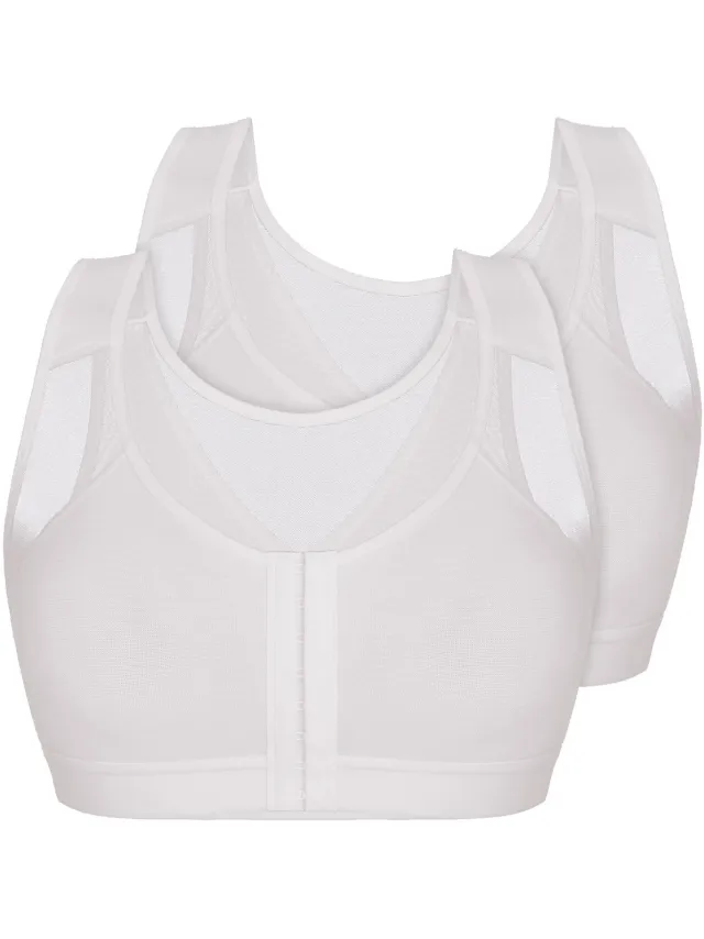 Sassa 2-pack soft-bh's met voorsluiting Basic wit
