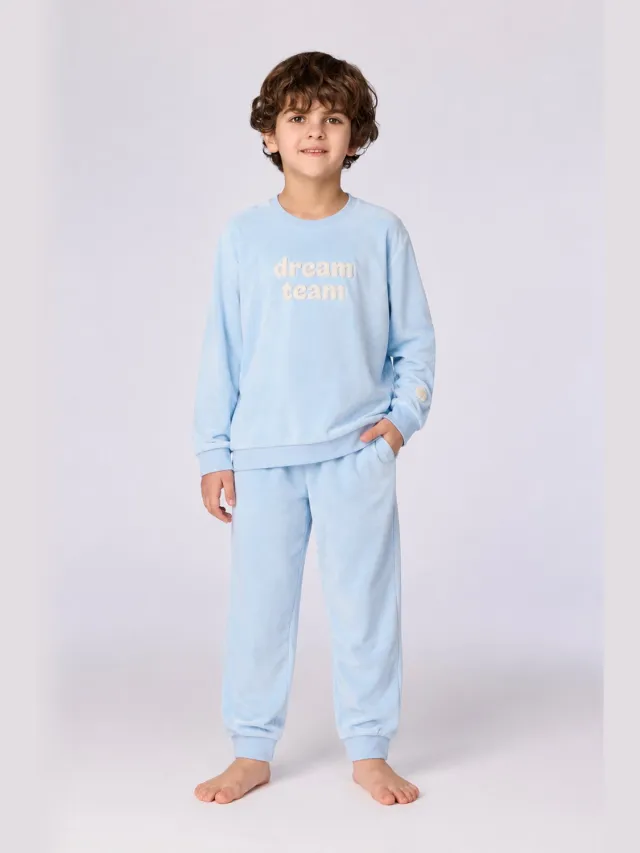 Woody Unisex pyjama lichtblauw