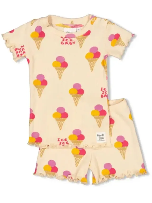Feetje Shortama Isa Icecream Meerkleurig