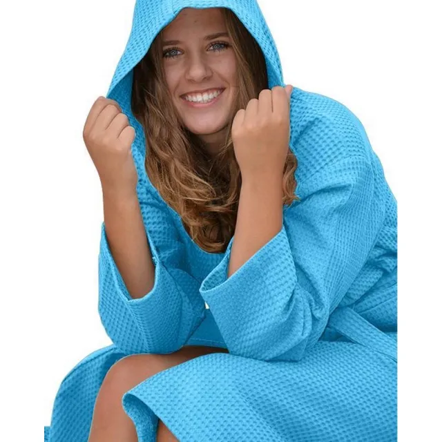 ARTG Dames/Dames Robezz Wafel ochtendjas met capuchon (Aqua Blauw)