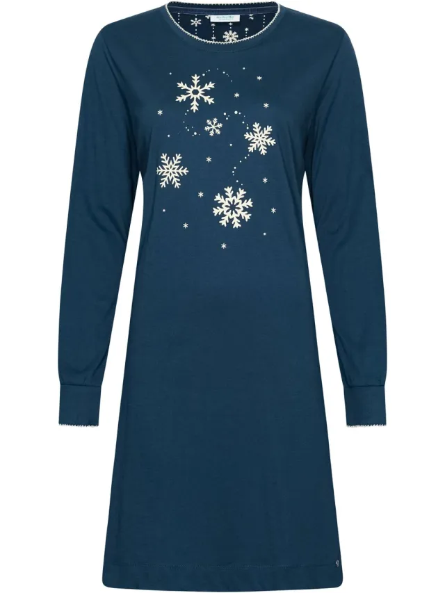Rebelle MyRebelle- Nachthemd - Snowy Sparkles - Bio Katoen - Blauw