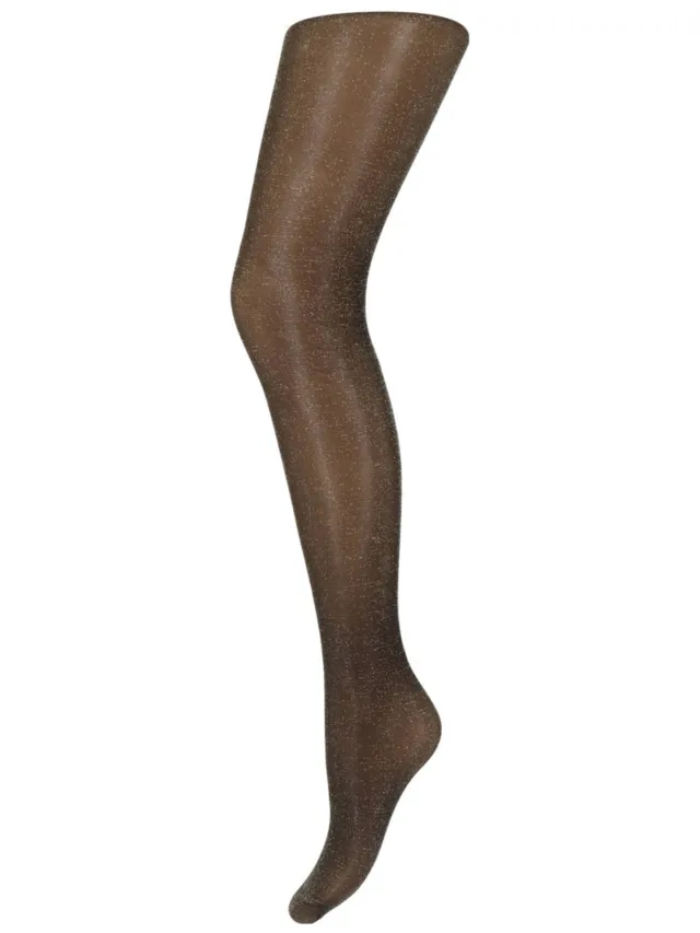 Marianne panty 20 denier met glitters zwart/goudkleurig