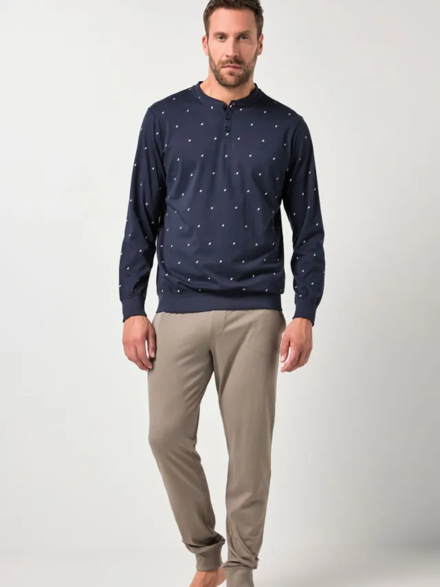 JP1880 pyjama blauw/bruin