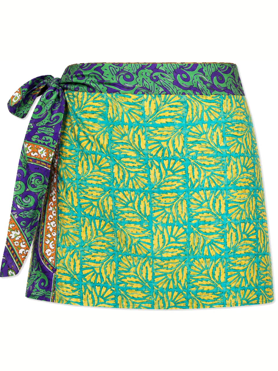 el.résidu dames vegan Wikkelrok Amira Groen Blauw, foto 2