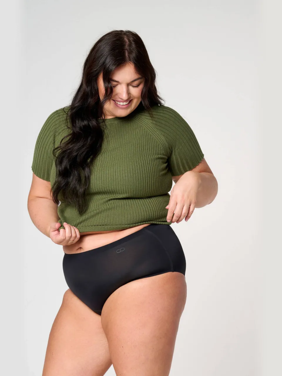 Moodies Undies sterk absorberende seamless high waist menstruatieslip zwart, foto 5