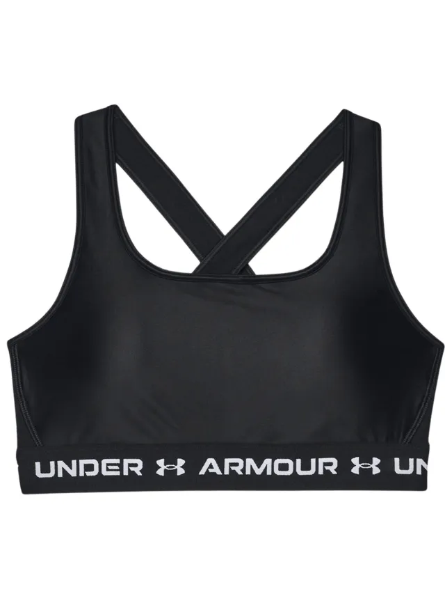 Under Armour Mid Crossback Sport Beha Dames zwart