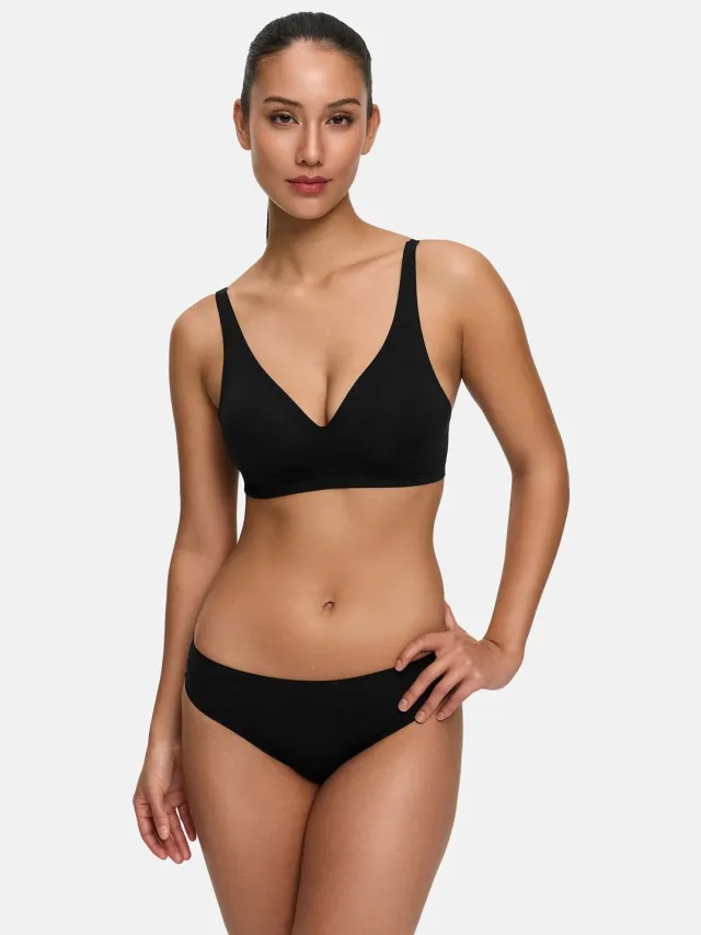 cfab Comfortabele push-up bh met kant - Zwart - XL - BH Zonder Beugel Voorgevormd - Ondergoed - Naadlos