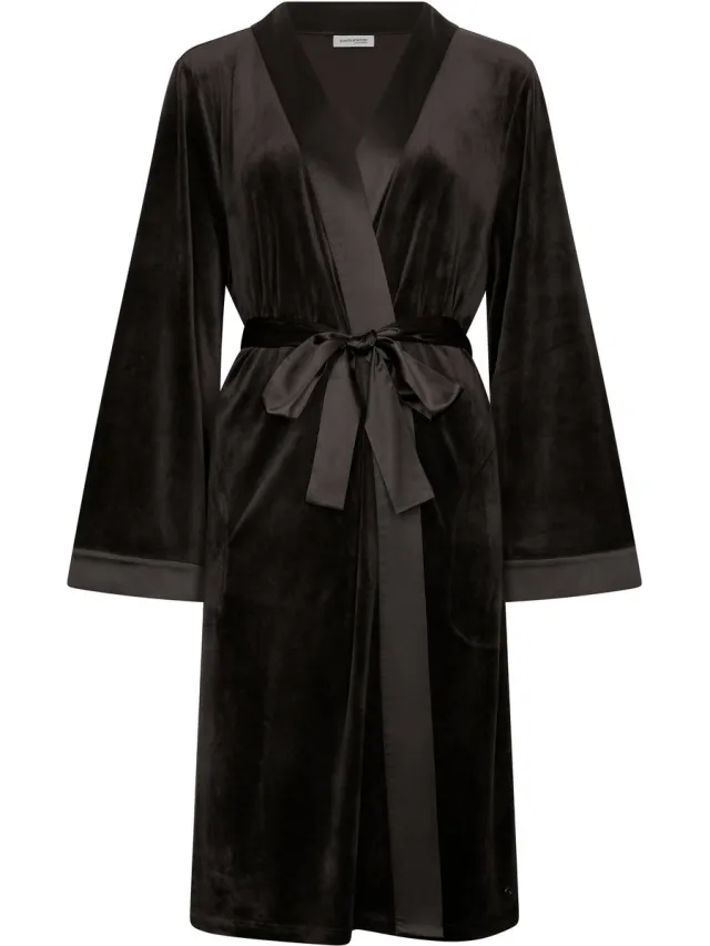 Pastunette Premium - Badjas - Midnight Haze - Velours Fleece - Zwart