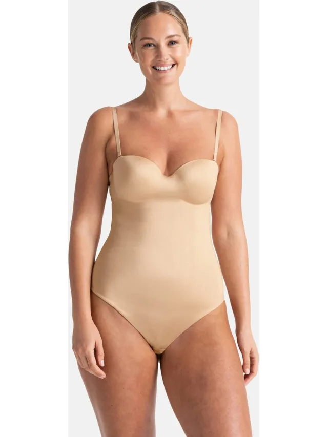 Dorina Corrigerende Body - Dames body - Naadloos - Sublime Sculpt - Licht voorgevormde cups - Verstelbare bandjes - 75D - Huidkleur