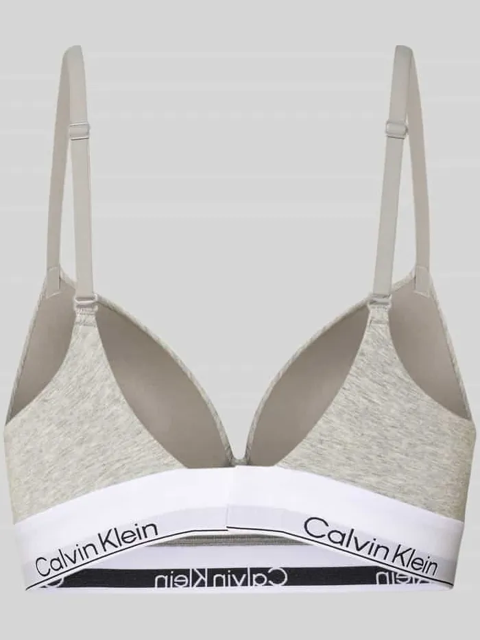 Calvin Klein Push-up-bh met label in band lichtgrijs, foto 2