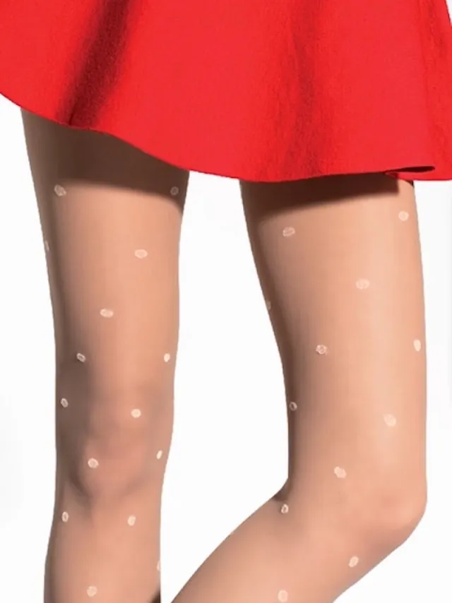 Fiore polkadot 20 den panty maat S naturel