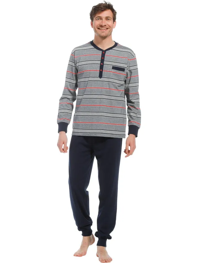 Pastunette for Men - Stripes - Pyjamaset - Grijs/Blauw
