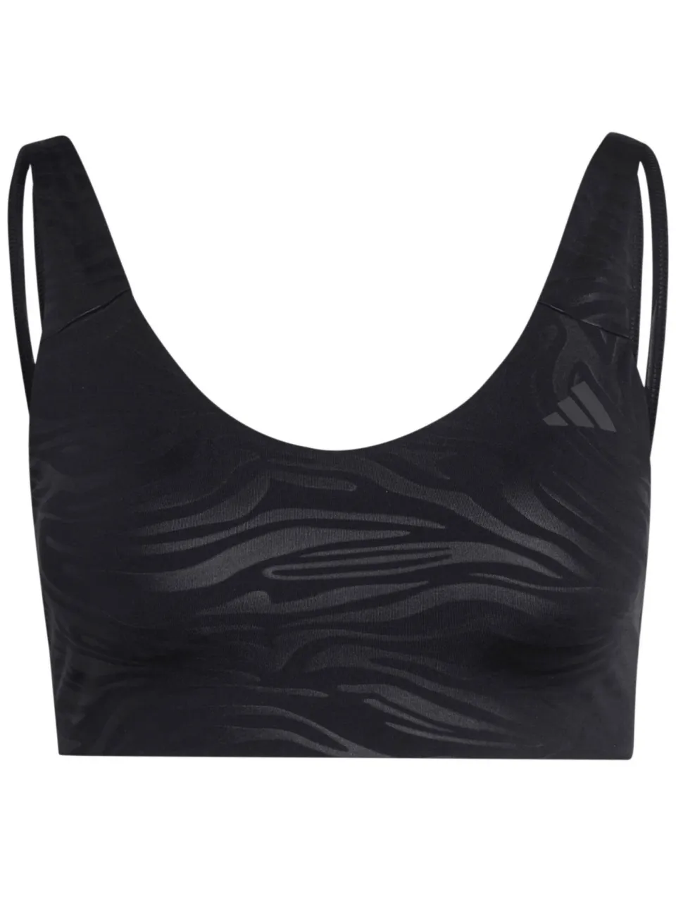 Adidas All Me Essentials Graphic Light Support sportbeha zwart, foto 3