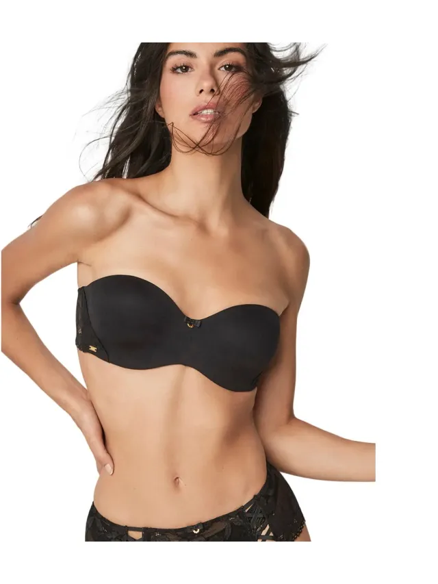 Selmark Voorgevormde onderwäsche bandeau met beugels voor dames Selmark Federica zwart