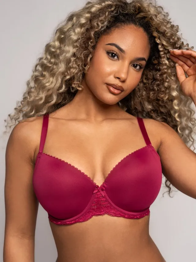 After Eden Bizou - Voorgevormde Beugel BH met kant - Dames - Bordeaux