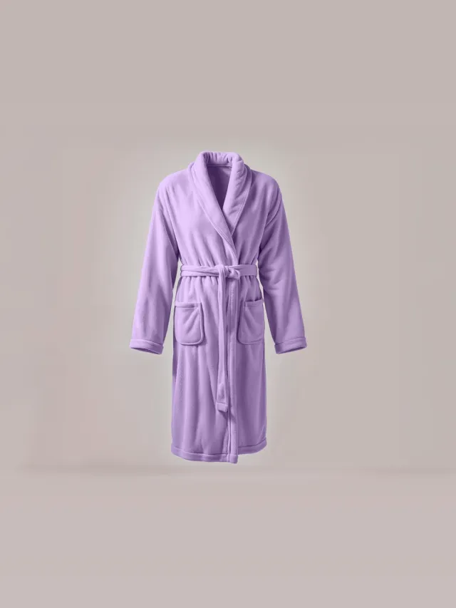 Dreamhouse Badjas - Coral Fleece - Badjas - Katoen badstof - Lila