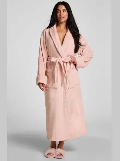 Hunkemöller Badjas van zachte fleece Roze