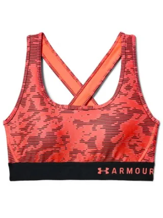 Under Armour Mid Crossback Print sportbeha rood Versch.kleure/Patroon,Rood