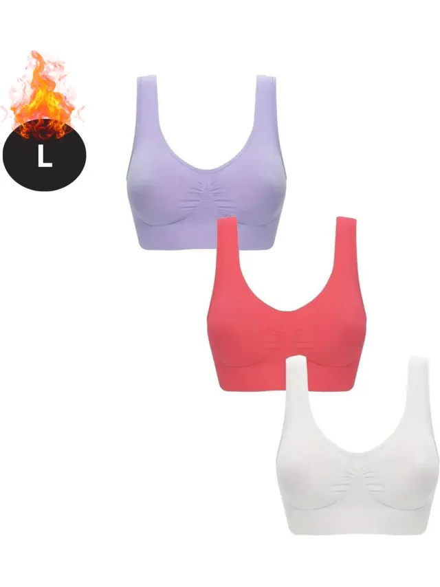 Nivard BH Set Zonder Beugel - Zonder Bandjes - Push-up Bh's - Comfort Beha - Comfortabel - Sterk - Dames - 3 Pack - Gemengd 9