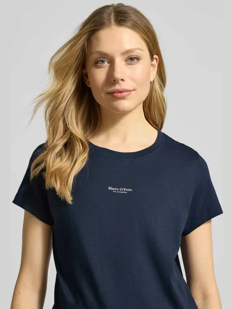 Marc O'Polo Regular fit Pyjamabovendeel van puur katoen donkerblauw, foto 3