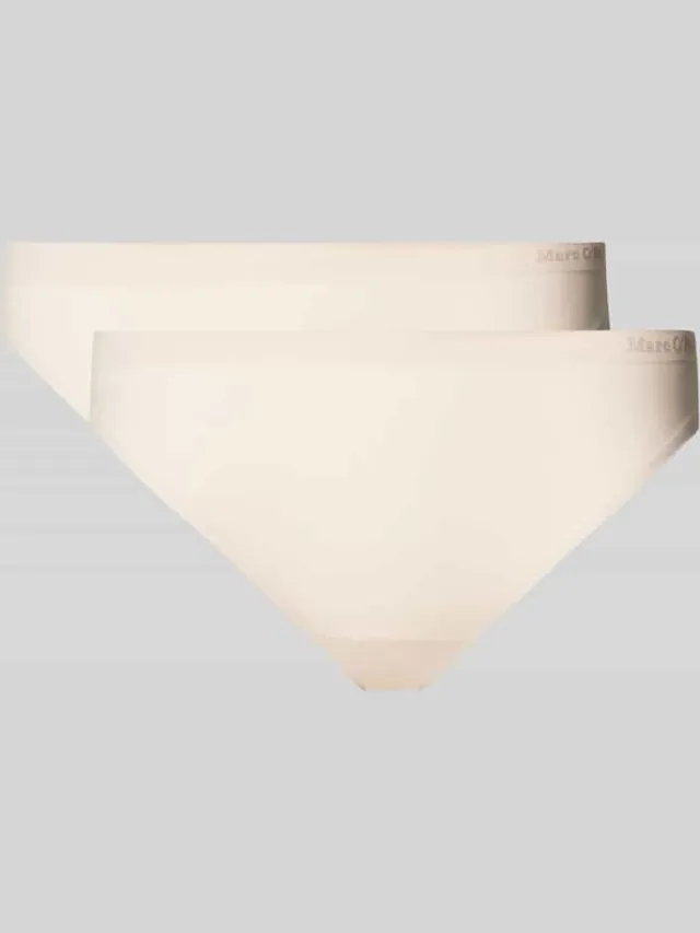 Marc O'Polo string met labelprint in set van 2 beige, foto 2