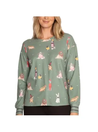 PJ Salvage My Dog Is My Boo Shirt Groen,Versch.kleure/Patroon