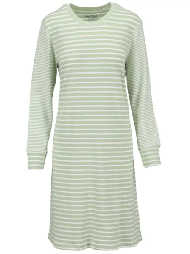 Ringella Katoenen dames nachthemd jade crème Ringella - Groen - Maat - 38