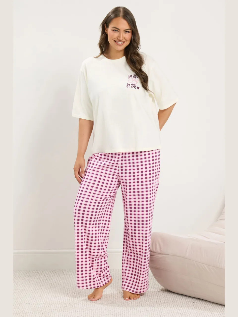 Yours Ivoorwitte 'In Bed By 9Pm' Pyjamaset-56, foto 3