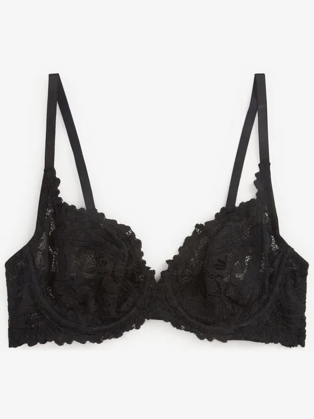 Next Dames - Ultimate Comfort kanten beha met volle cups zonder vullingen - Zwart Black