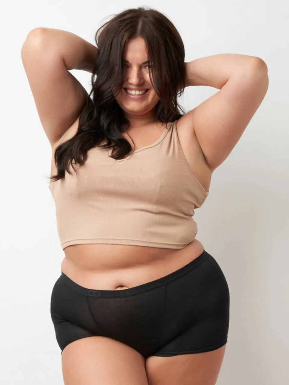 Moodies Undies medium/sterk absorberende boyshort menstruatieslip zwart, foto 3